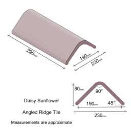Daisy Sunflower Roof Finial - 90 Degree Angled Ridge Tile - thumbnail 2