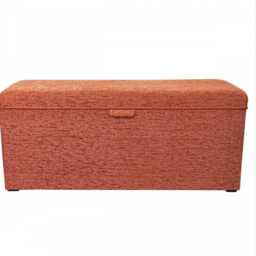 Storage Bench Ottoman in A Portobello Boucle Copper Fabric - British Made Stool - thumbnail 3