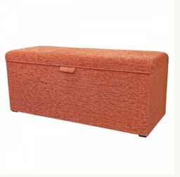 Storage Bench Ottoman in A Portobello Boucle Copper Fabric - British Made Stool - thumbnail 1
