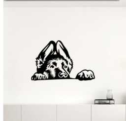 German Shepherd Dog Wall Decal Poster Funny Puppy Sign K-9 Gift Vinyl Sticker Kids Room Decor Bedroom Nursery Children Art 4-9/0 - thumbnail 1