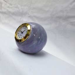 Retro Purple Ceramic Ball Clock Small Desk Or Shelf Decor - thumbnail 3