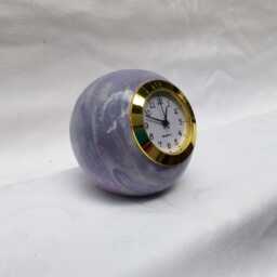 Retro Purple Ceramic Ball Clock Small Desk Or Shelf Decor - thumbnail 1