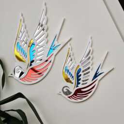 Tattoo Swallow Mirror Wall Art - White - Old School Flash Shop Dopamine Decor - thumbnail 3
