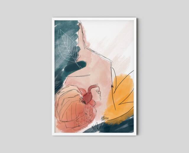 Pumpkin Print, Painting, Abstract Art, Fall Wall Decor, Wall Hanging, Decor - image 1