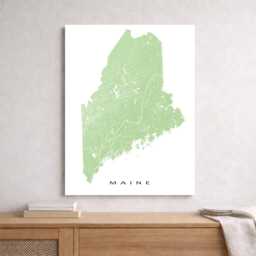 Maine Wall Art Print, Colorful Topographic State Map Poster - thumbnail 3