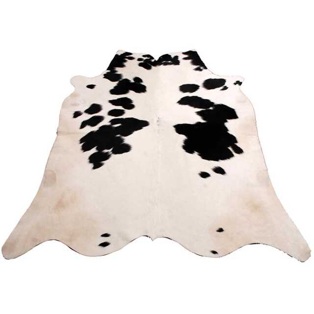 Large Statement Cowhide Rug - Premium Brown & White Hair-On Leather Design - image 1