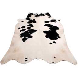 Large Statement Cowhide Rug - Premium Brown & White Hair-On Leather Design - thumbnail 1