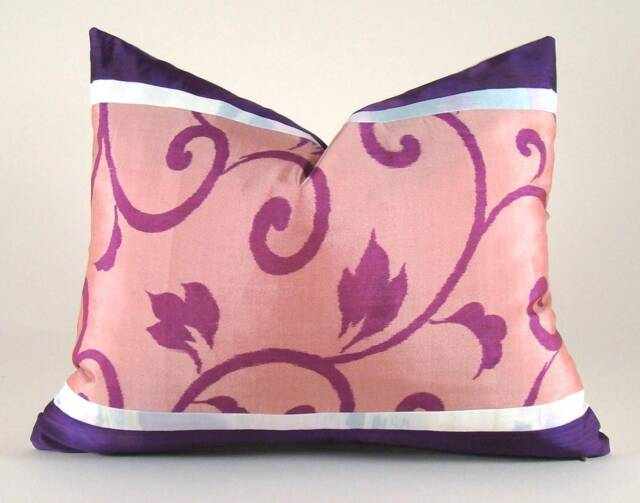 Vintage Meisen Kimono Pillow Cover Botanical Vine Design - image 1