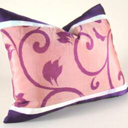 Vintage Meisen Kimono Pillow Cover Botanical Vine Design - thumbnail 2