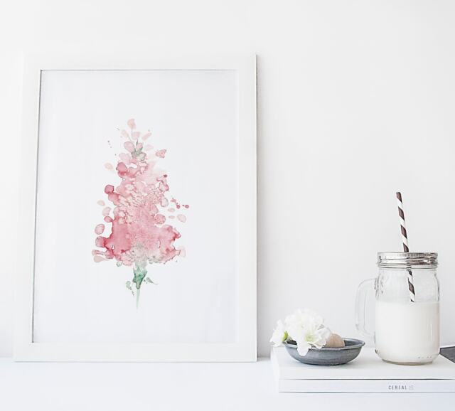 Lilac Print/Flower Watercolor Reproduction Minimalist Style Cynthia Paquette - image 1