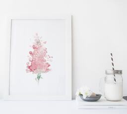 Lilac Print/Flower Watercolor Reproduction Minimalist Style Cynthia Paquette - thumbnail 1