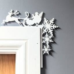 Santa Sleigh & Reindeer Decoration, Christmas Door Frame Fathers Ornament, Holiday Decor, Xmas Home Decor Ideas - thumbnail 3