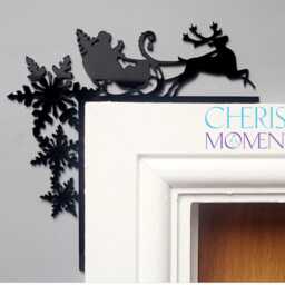Santa Sleigh & Reindeer Decoration, Christmas Door Frame Fathers Ornament, Holiday Decor, Xmas Home Decor Ideas - thumbnail 2