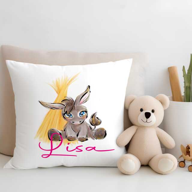 Personalized Donkey Cushion Cover Plush Kids Room Decor - image 1