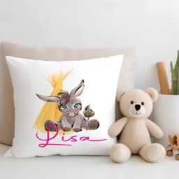 Personalized Donkey Cushion Cover Plush Kids Room Decor - thumbnail 1