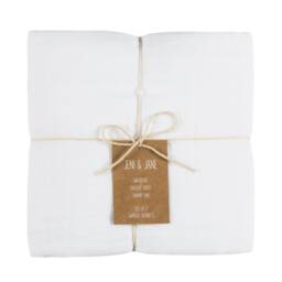 Jeni & Jane Muslin Cotton Classic White Baby Swaddle Blankets Set Of 2 - thumbnail 1