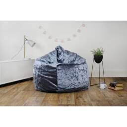 Crushed Velvet Bean Bag Chair Handmade Adult & Kids Seating - thumbnail 3