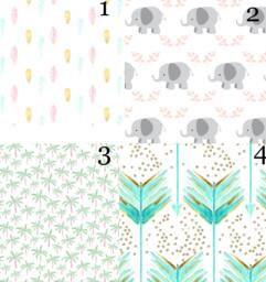 Girl Crib Bedding, Organic Arrow Custom Stokke Turquoise Elephant Sheet