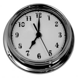 Tabic Arabic Numeral Clock, Chrome Plated Brass Heavy & Electroplated With Chromium - 1/2Kg, Handmade in England - thumbnail 2