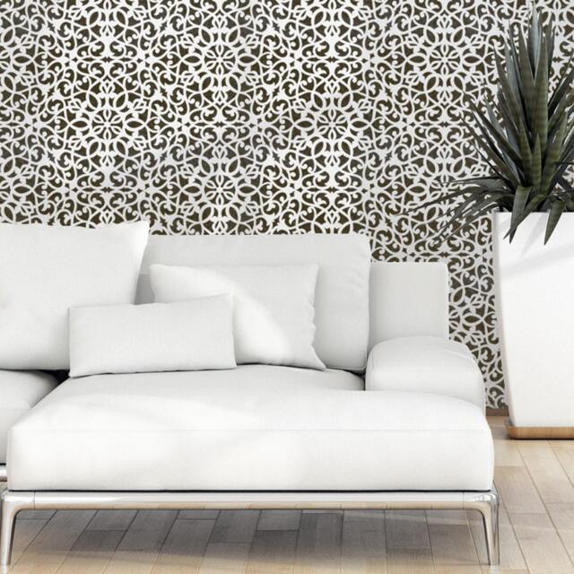 Wall Stencil Moroccan Allover Pattern Ceuta For Accent Room Diy Decor - image 1