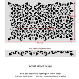 Wall Stencil Moroccan Allover Pattern Ceuta For Accent Room Diy Decor - thumbnail 3