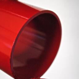 Reclaimed Metal Abstract Sculpture Red Gloss Finish, Mid-Century Modern Table Decor - thumbnail 4