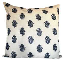 Ralph Lauren Delphine Blue Books Embroidery Extra Large Cushion Cover - thumbnail 1