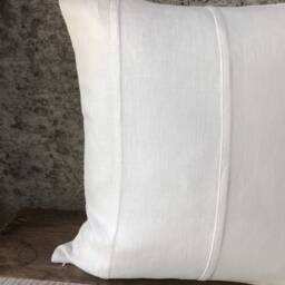 stonewashed Linen Pillow Cases in Off White With Double Decorative Seam/Decorative Cushion Covers/Linen Sham Hidden Zipper - thumbnail 4