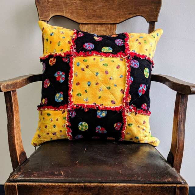 Upcycled Memory Pillow Cover, Made With Clothing Or Other Textiles From Your Loved One, Grief Support Comfort Cover 16 X in Square - image 1