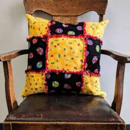 Upcycled Memory Pillow Cover, Made With Clothing Or Other Textiles From Your Loved One, Grief Support Comfort Cover 16 X in Square - thumbnail 1