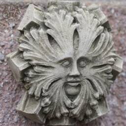 Cathedral Green Man Stone Hanging Plaque - Outdoor Bacchus Statue Garden Ornament Celtic Woodland Gift - thumbnail 2
