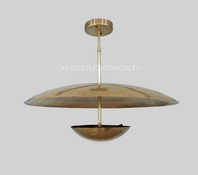 Raw Brass Sputnik Chandelier Mid-Century Modern 3-Light Fixture - image 1