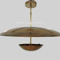 Raw Brass Sputnik Chandelier Mid-Century Modern 3-Light Fixture - thumbnail 3