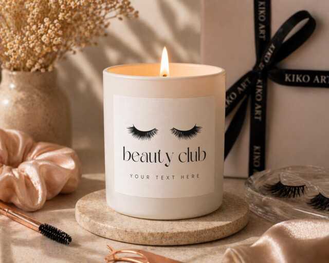 Beauty Club Candle - Lash Studio Eyelash Technician Gift Room Decor- Salon Aesthetic Self Care - image 1