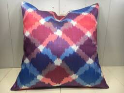 Silk Ikat Pillow Cover 24x24, Handwoven Decorative Cushion