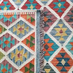 Kilim Rug Classic, Handmade Artisan Afghan Turkish Aztec Sheep Natural Wool 210x155 cm - thumbnail 3