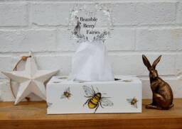 Bees Lots Of Bumble Bees Decoupaged Wooden Tissue Box Cover Ideal Gift