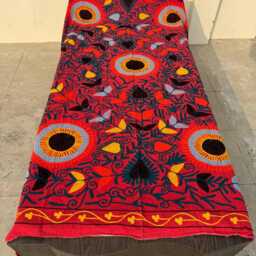Artisan Cotton Suzani Quilt - Hand-stitched Ethnic Patterns, Bohemian Throw Blanket, Reversible Bedding - thumbnail 2