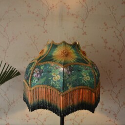 Handmade Scalloped Lampshade Victorian Secret Garden Print With Fringe Etsy - thumbnail 2