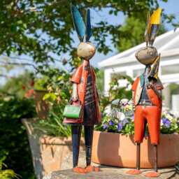 Pair Of Metal Rabbit Ornaments - thumbnail 1