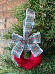 Scottish Plaid Wreath Ornament For Christmas Traditional Holiday Decor Gift - Custom Order - thumbnail 1
