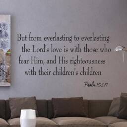 Vwaq From Everlasting To The Lord's Love Is With Those Who Fear Him Psalm 10317 Bible Wall Decals Religious Quotes Art - thumbnail 1