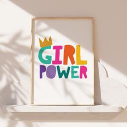 Girls Power Print, Pink Teal, Bedroom Decor, Posters, Motivational Wall Art, Girl Nursery Prints, Playroom - thumbnail 1