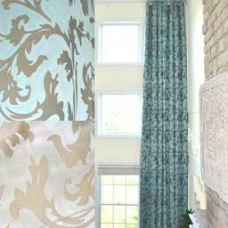 Extra Long Jacquard Curtain With Flower/Geometrical Pattern Grommet Top 10-20 Ft 100 Inches Wide 2 Story Great Room - thumbnail 3