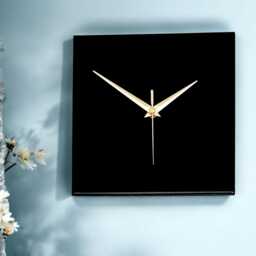 Modern Minimalist Black Square Wall Clock, Contemporary Home Decor, 20cm, Silent Non-Ticking - thumbnail 3