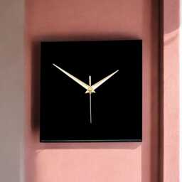 Modern Minimalist Black Square Wall Clock, Contemporary Home Decor, 20cm, Silent Non-Ticking - thumbnail 2