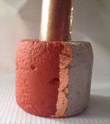 Concrete Candlestick Holder, Gilded Candle Minimalist Industrial Cement Cylinder Taper Holder