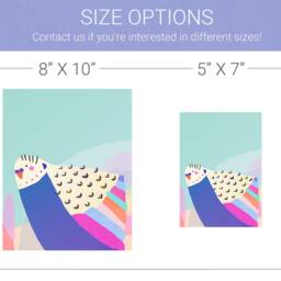Parakeet Art Print - Budgie Wall Art, Kids Room Nursery Decor, Colorful Home Decor - thumbnail 2