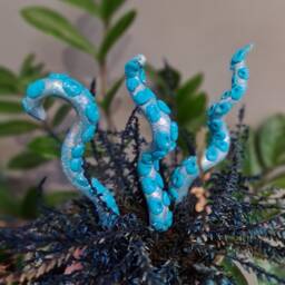 One - Black Octopus Tentacles Plant Decor, Polymer Clay Monster Adornment - thumbnail 4