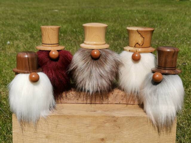 Wooden Gonk Figures, Hand Made On A Wood Turning Lathe, Ideal For That Unique Birthday Gnome Or Christmas Secret Santa Tomte Holiday Gift - image 1